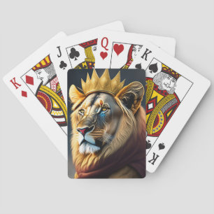 Cool Lion King Painting Art Pokerkaarten