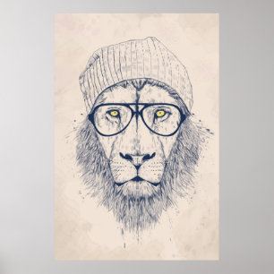 Cool lion poster