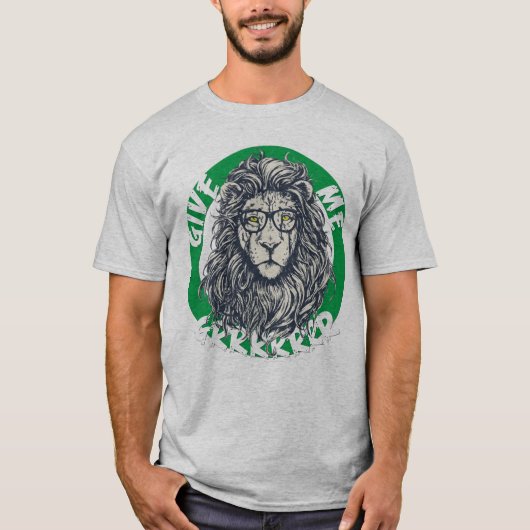 Cool Lion with Glasses Graphic  T-shirt (Voorkant)