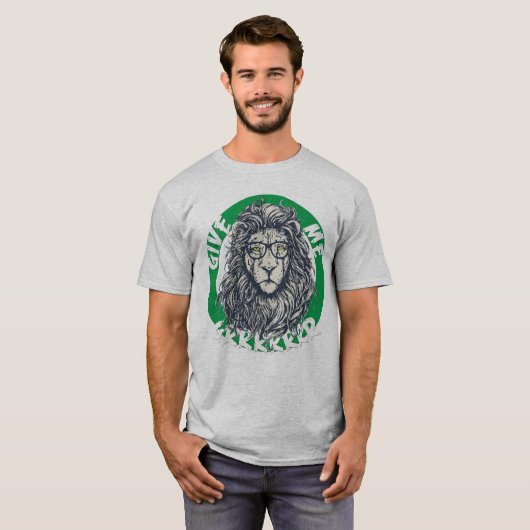 Cool Lion with Glasses Graphic  T-shirt (Voorkant volledig)