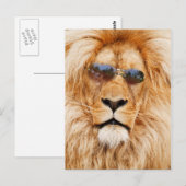 Cool Lions gezicht Briefkaart (Voorkant / Achterkant)