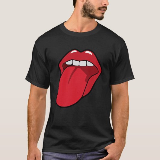 Cool Lips Bite Kiss Me Red Lips Moederdag T-shirt (Voorkant)