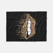 Cool Lips Bite Kus Meen Luipaardprint Jachtluipaar Fleece Deken (Voorkant (Horizontaal))