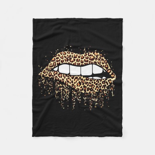 Cool Lips Bite Kus Meen Luipaardprint Jachtluipaar Fleece Deken (Voorkant)
