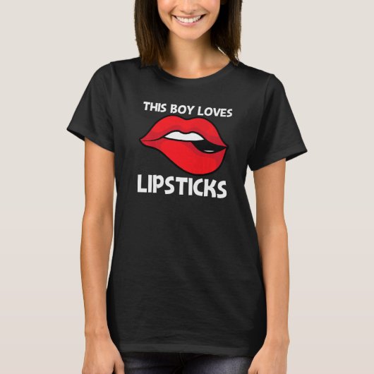 Cool Lipstick For Boys Kids Cosmetic Makeup T-shirt (Voorkant)