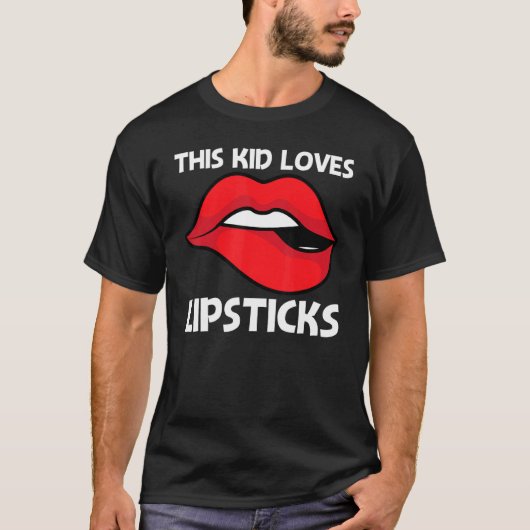 Cool Lipstick For Kids Boys Cosmetic Makeup   T-shirt (Voorkant)