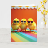 Cool Little Bird Zonnebril Kaart (Gele Bloem)