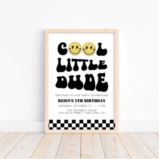 Cool Little Dude | Boys Rad Welkomstbord Poster