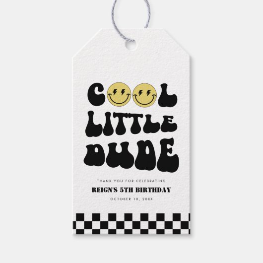 Cool Little Dude | Jongens Lees Verjaardag & Favor Cadeaulabel (Voorkant)