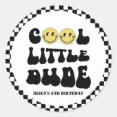 Cool Little Dude | Jongens Rad Kinder 5e Verjaarda Ronde Sticker (Voorkant)
