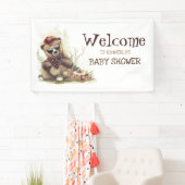 Cool Little Lumberjack Beer Baby shower Welkom Spandoek (Insitu)