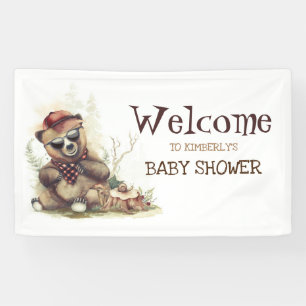 Cool Little Lumberjack Beer Baby shower Welkom Spandoek