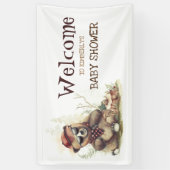 Cool Little Lumberjack Beer Baby shower Welkom Spandoek (Verticaal)