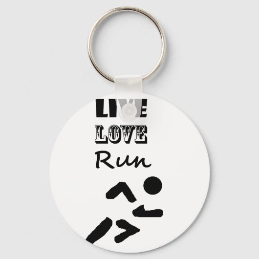 Cool Live Love Runners Art Design Sleutelhanger (Voorkant)