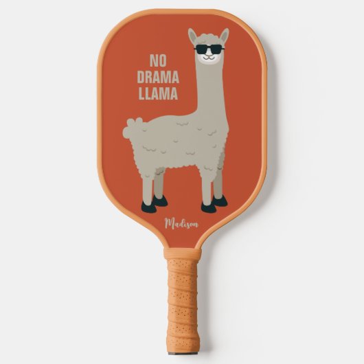 Cool Llama, aangepaste naam en kleur Pickleball Pa Pickleball Paddle (Voorkant)