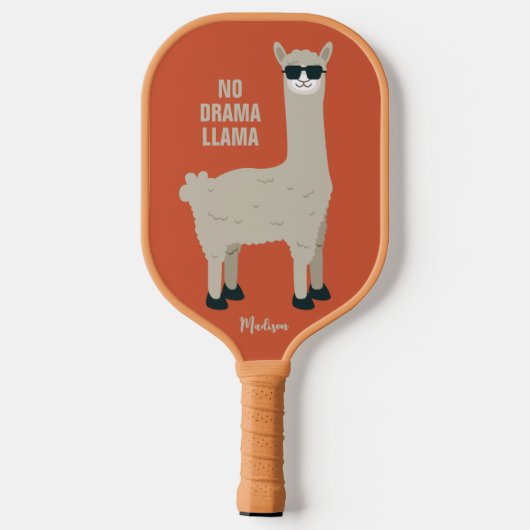 Cool Llama, aangepaste naam en kleur Pickleball Pa Pickleball Paddle (Achterkant)