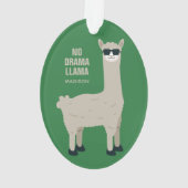 Cool Llama-aangepaste naam en ornament in kleur (achterkant)