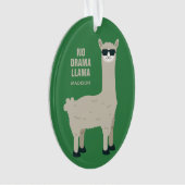 Cool Llama-aangepaste naam en ornament in kleur (voorkant)