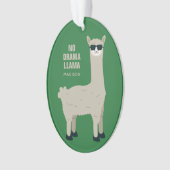 Cool Llama-aangepaste naam en ornament in kleur (voorkant)