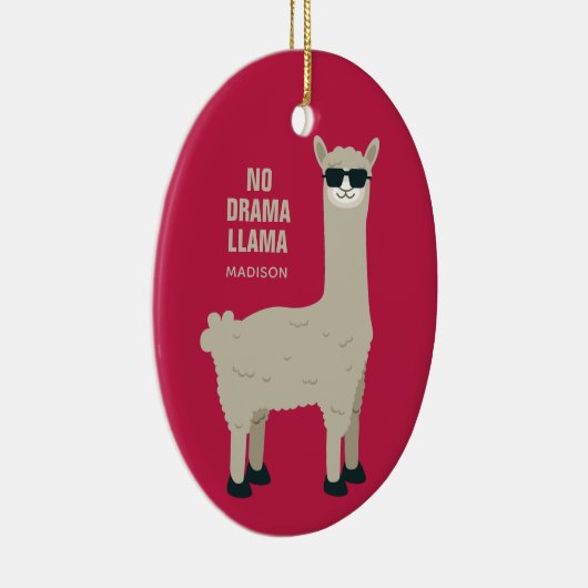 Cool Llama-aangepaste naam en ornament in kleur (Rechts)