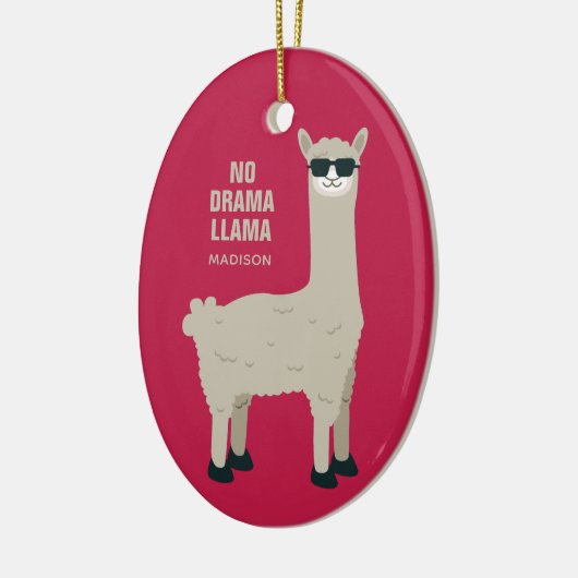 Cool Llama-aangepaste naam en ornament in kleur (Links)