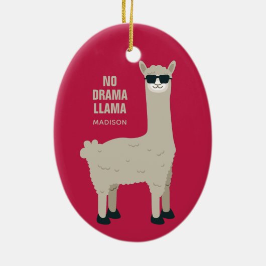 Cool Llama-aangepaste naam en ornament in kleur (Achterkant)