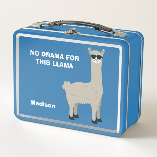 Cool Llama aangepaste naam en tekstlunchvakken (Voorkant)