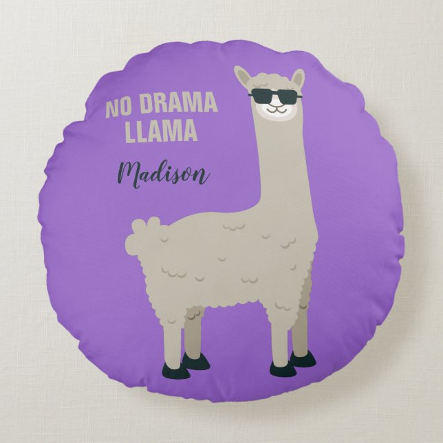 Cool Llama aangepaste naam & kleur accent kussens (Voorkant)