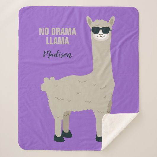 Cool Llama aangepaste naam & kleur dekens (Voorkant)