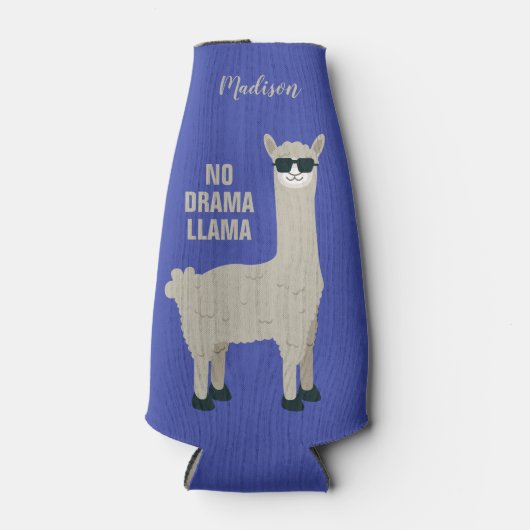Cool Llama aangepaste naam & kleur fles koeler (Voorkant)