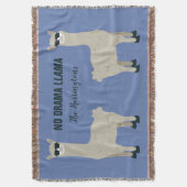 Cool Llama aangepaste naam & kleur gooien deken (Voorkant Verticaal)