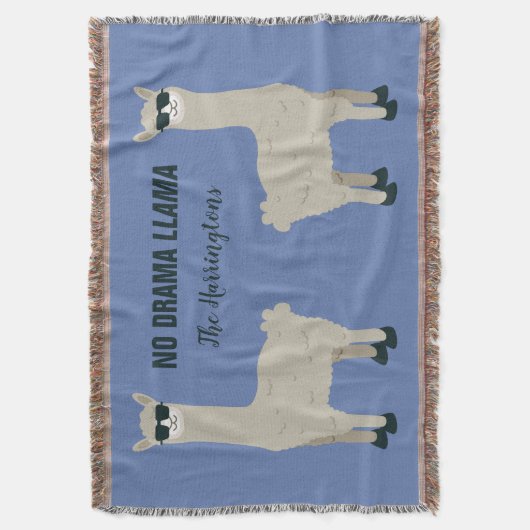 Cool Llama aangepaste naam & kleur gooien deken (Voorkant Verticaal)