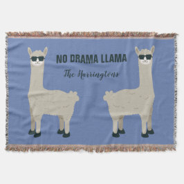 Cool Llama aangepaste naam & kleur gooien deken