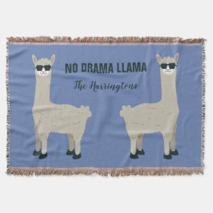 Cool Llama aangepaste naam & kleur gooien deken