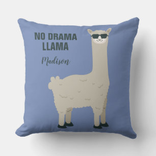 Cool Llama aangepaste naam & kleur gooien kussens