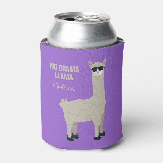 Cool Llama aangepaste naam & kleur koelbox Blikjeskoeler (Blikje Voorkant)