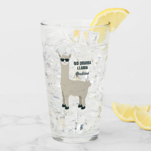Cool Llama, aangepaste naam pint glass Glas