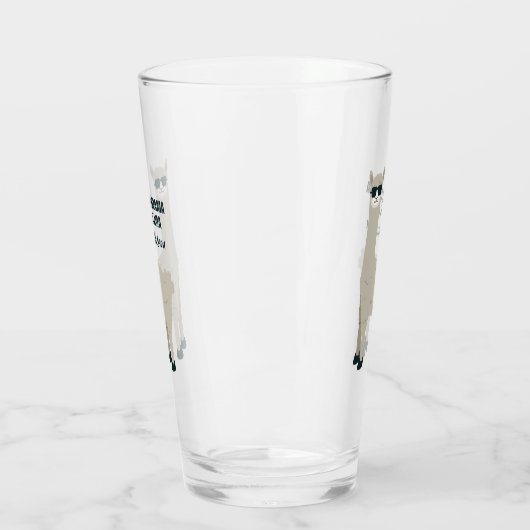 Cool Llama, aangepaste naam pint glass Glas (Links)