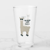 Cool Llama, aangepaste naam pint glass Glas (Voorkant)