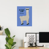 Cool Llama aangepaste naam, tekst en kleur posters (Thuiskantoor)