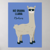 Cool Llama aangepaste naam, tekst en kleur posters (Voorkant)