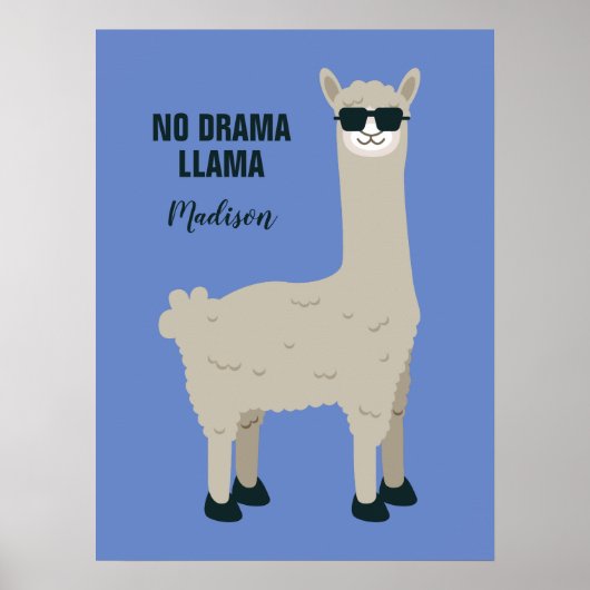 Cool Llama aangepaste naam, tekst en kleur posters (Voorkant)