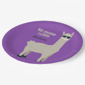 Cool Llama aangepaste tekst en borden voor kleuren Papieren Bordje (Gekanteld)