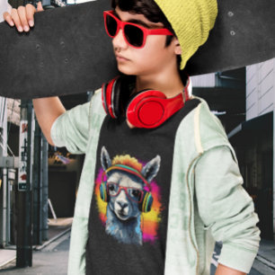 Cool Llama DJ met hoofdtelefoon T-shirt