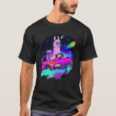 Cool Llama Driving Sports Car In Space Alpaca  Lla T-shirt (Voorkant)