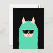 Cool Llama Emoji Briefkaart (Voorkant / Achterkant)