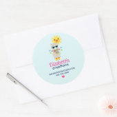 Cool Llama en Lachende Kawaii Sun Business Ronde Sticker (Envelop)