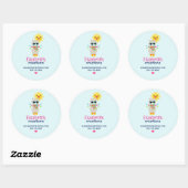 Cool Llama en Lachende Kawaii Sun Business Ronde Sticker (Vel)