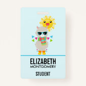 Cool Llama en Smiling Kawaii Sun Badge (Achterkant)