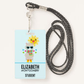 Cool Llama en Smiling Kawaii Sun Badge (Achterkant met draagriem)
